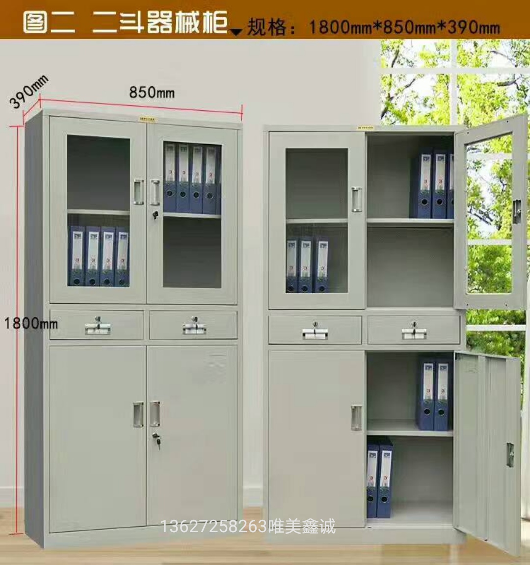 中二斗文件柜WM-WJG119