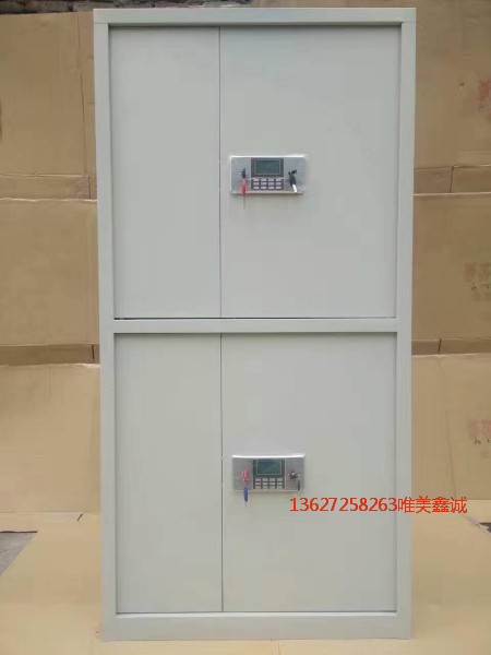 湖北灰白上下對開門密碼柜WM-G527